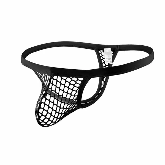 2 Pièces Hommes Sexy String String Maille Transparent T-Back Poche Sous- R 3