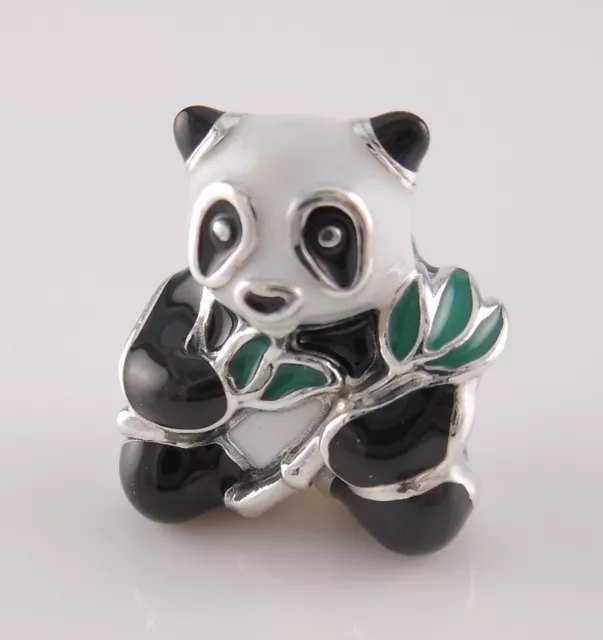 SWEET PANDA Authentic PANDORA Silver 925~Black/White ENAMEL Charm/Bead NEW