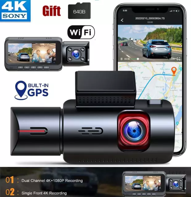 4K Dash Cam Front and Rear Inside 3 Channel Dashcam,CAMBASE 4K+1080P Front  and Inside Dual Dash Cam,1440P+1080P+1080P Triple Car Camera,IR Night