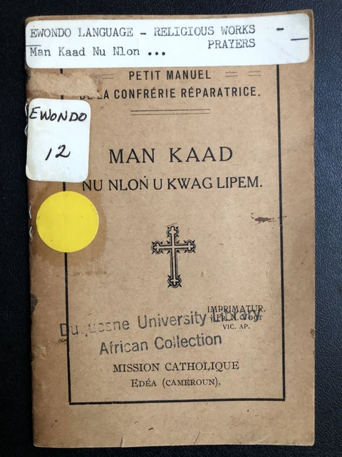 Cameroon / Ewondo Kolo language little prayer book Man kaad Nu Nlon u Kwag Lipem