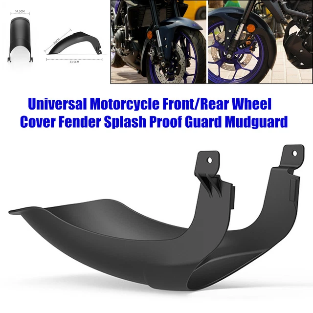 1×Universal Motorcycle Front Rear Wheel Cover Fender Splash Guard Mudguard Black