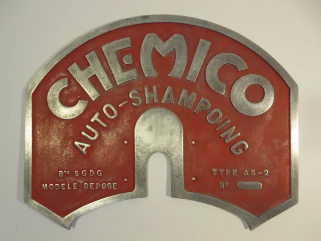 Plaque Publicitaire Chemico Auto Shampoing/Atelier Garage Voiture Ancienne/Tole