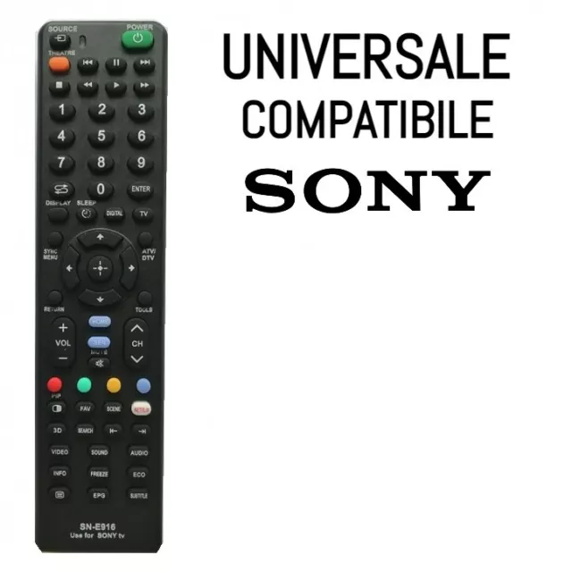 Telecomando Universale Compatibile Per Tv Sony Lcd, Led, Smart Tv