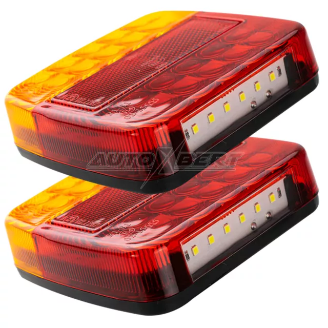 2Pc 12V LED Rear Tail Lights Indicator Stop Light Trailer Caravan Van Truck Lamp