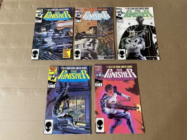 The Punisher #1 2 3 4 5 (Marvel, 1986) Complete Limited Series Mike Zeck 1-5 Set