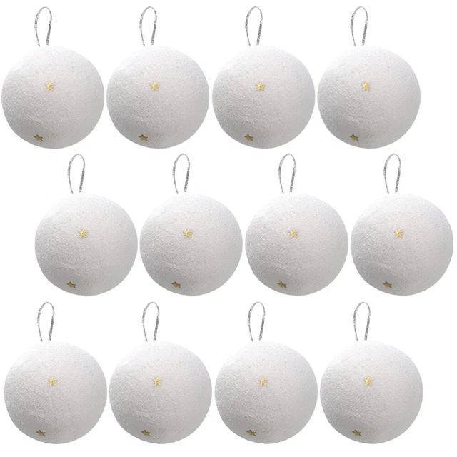 24 piezas Colgante Bola de Nieve Artificial Bola de Nieve Adornos de Navidad Árbol de Navidad
