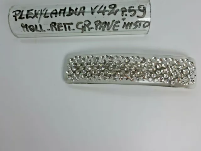 Molletta per Capelli - Plexiglass/Swarovski - Trasparente - V42 - Plexylandia