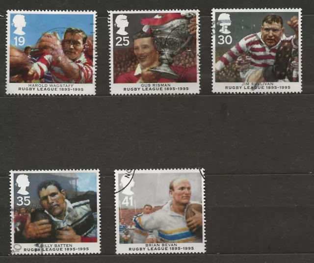 GB stamps Lot 137 - 1995 - Centenary Of Rugby League SG1891-1895 - Good used set