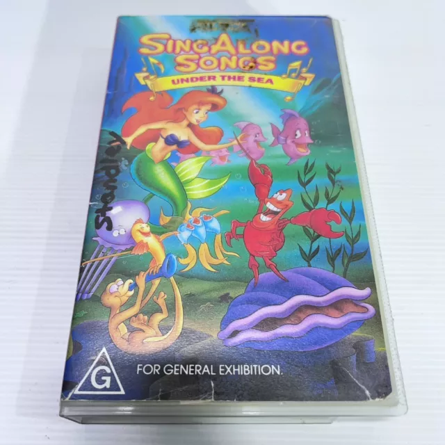 Disney Sing Along Songs Under The Sea Little Mermaid ~ Pal Vhs Video