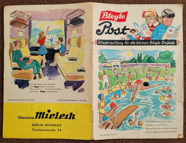 1958 Bleyle Post, Kinderzeitung für die kleinen Bleyle-Freunde Nr. 31, Stuttgart