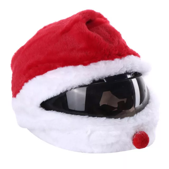 Santa Claus Helmet Cover Plush Christmas Hat for Motorcycle Helmet Xmas De-wf