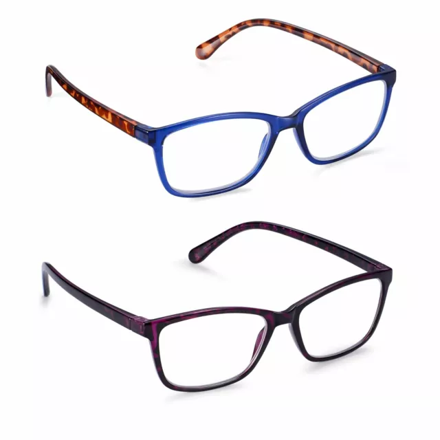 Twin Pack Reading Glasses, Fashion Readers, 2 Colours, Magnifying +1.0 to +3.5