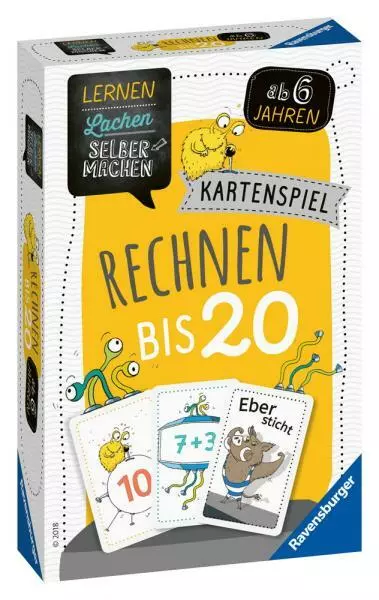Ravensburger Kinder Kartenspiel Lernen Lachen Selbermachen Rechnen bis 20 80349