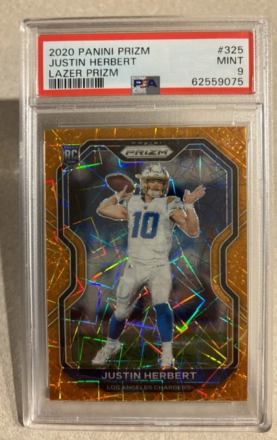 Justin Herbert Rookie 2020 Panini Lazer Prizm PSA MINT 9
