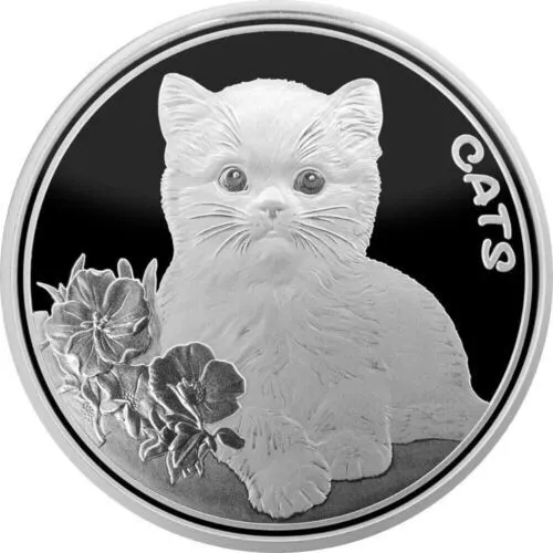2022 Fiji Cats 1 oz .999 Silver $0.50 Coin GEM BU Beautiful Kitten 2nd in Series