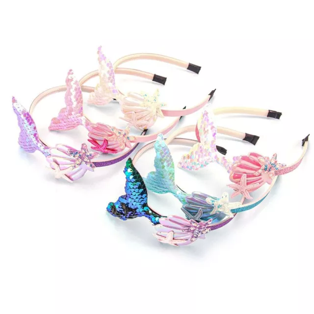 Sweet Sequin Shells Headband Shiny Girls Headwear Glitter Mermaid Hair Bands