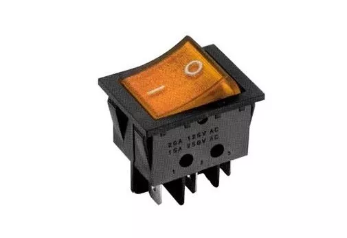 Interruttore a bilanciere 220V 16A bipolare luminoso arancione 12V switch 33x25