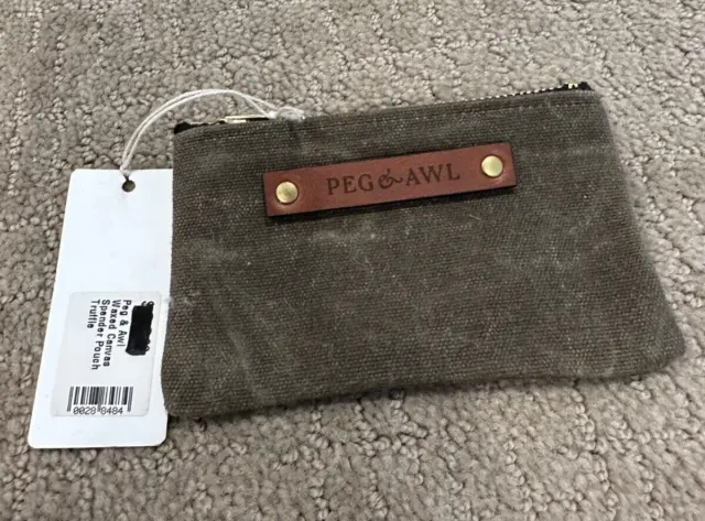 Peg And Awl Spender Pouch Small Zip Canvas Wallet Nwt