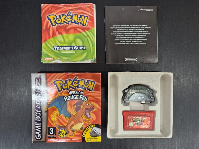 Cartouche Pokémon Version Rouge (Dracaufeu) GameBoy Advance – Très Bon état, Jeu Rétro Complet