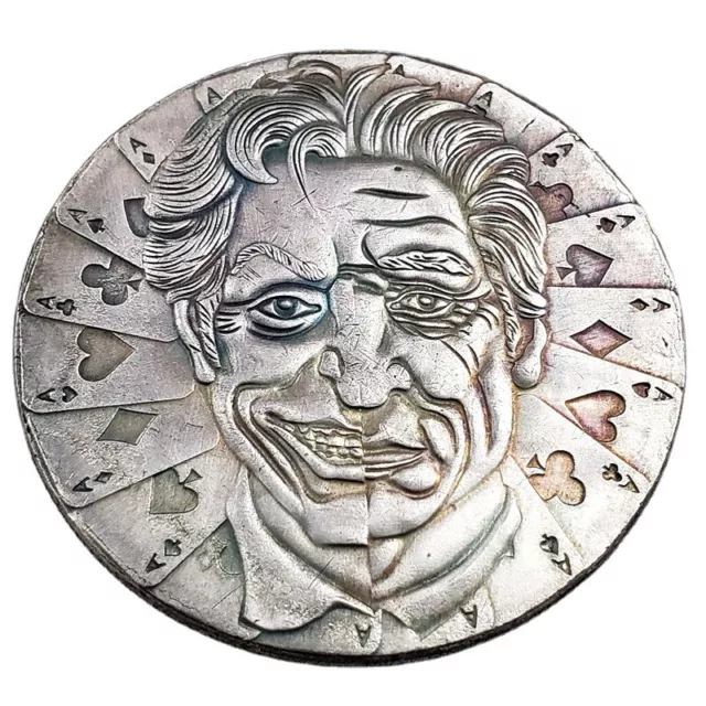 The Double Man Gamble Poker One Dollar Hobo Nickel Coin Collectible R1