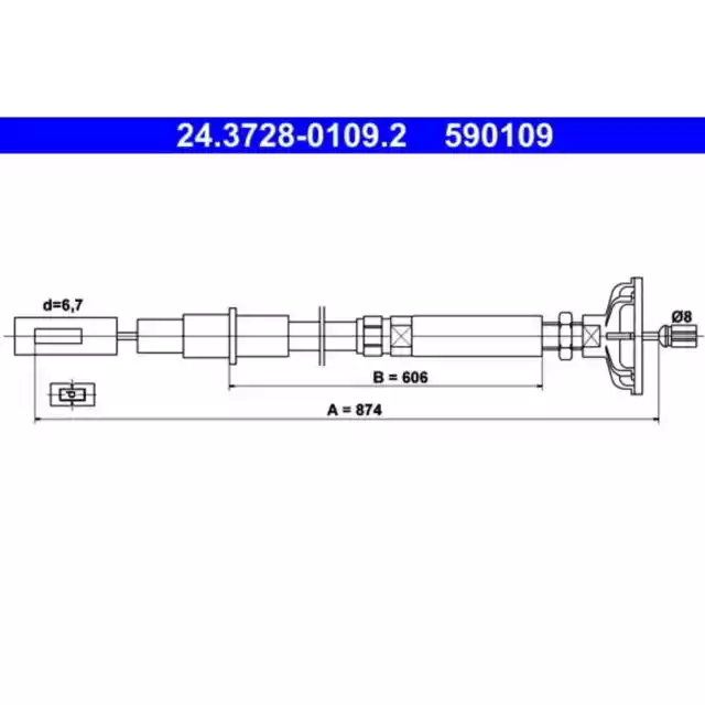 Seilzug Kupplungsbetätigung ATE 24.3728-0109.2 für VW Scirocco