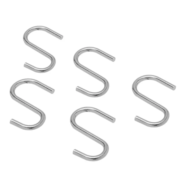 Single steel S wardrobe rail hooks 57mm, kitchen dryer hook