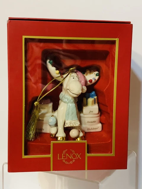 RARE! LENOX - MERRY MOOSE FAMILY - Ornament w/ Box