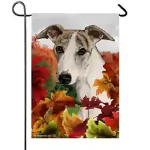 Fall House Flag - Fawn Brindle Whippet 13919