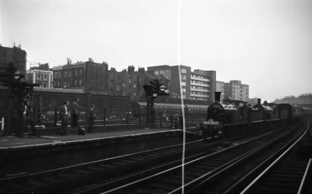 7x4cm Negative  Caledonian Railway Drummond Steam loco 123 + T9 120  Victoria 63