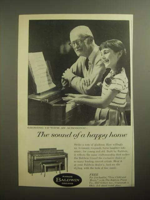 1963 Baldwin Acrosonic Piano Ad - The sound of a happy home