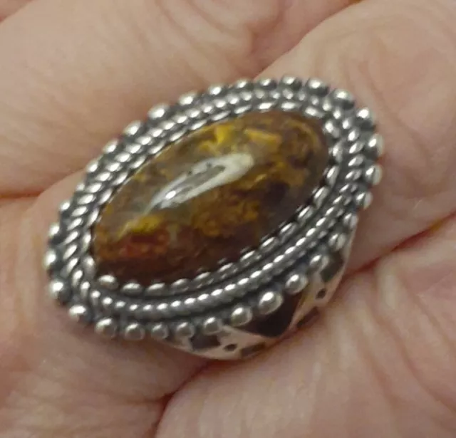 Carolyn Pollack Sterling Silver Tiger's Eye Gemstone Ring Size 7 Signed 925