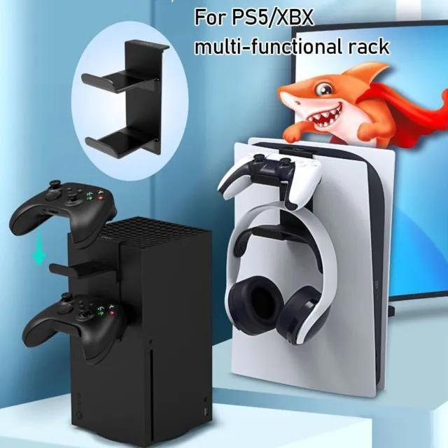 Support Ps5 avec ventilateur de refroidissement et double station de charge  Ps5 avec support casque en mini taille pour console Playstation 5 Ps5, ventilateur  Ps5 peu encombrant avec Ps