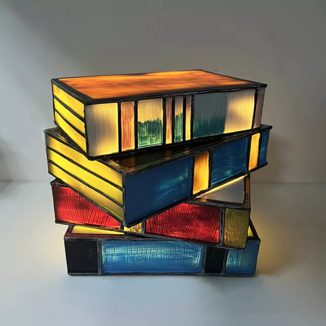 Glass Laminated Book Lamp Resin Handicraft Table Lamp DecoratiK_