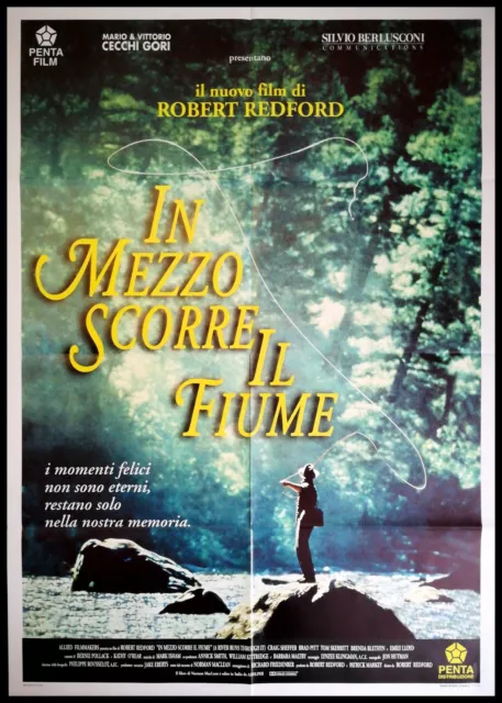 A RIVER RUNS THROUGH IT Original Movie Poster 39x55" 2Sh Italian ROBERT REDFORD