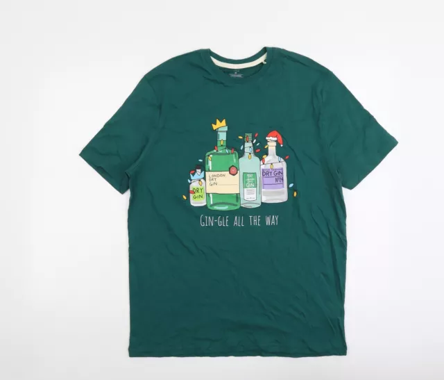 Camiseta Marks and Spencer Para Hombre Verde Algodón Talla M Cuello Redondo - Gin-gle Todos Los