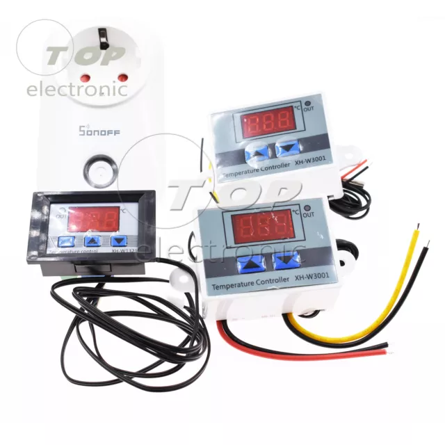 Controlador de temperatura LED digital 12V/24V/220V sonda interruptor de control termostato