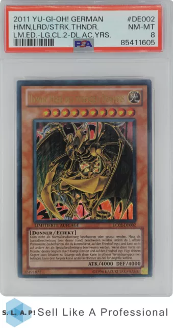 2011 Yu-Gi-Oh! German Legendary Coll 2 De002 Hmn,Lrd/Strk.thndr. Psa 8