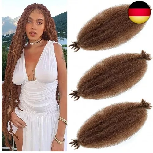 LPARMJIT Springy Afro Twist Haar 24 Zoll 3 Packungen Vorgetrennte Kinky Marley