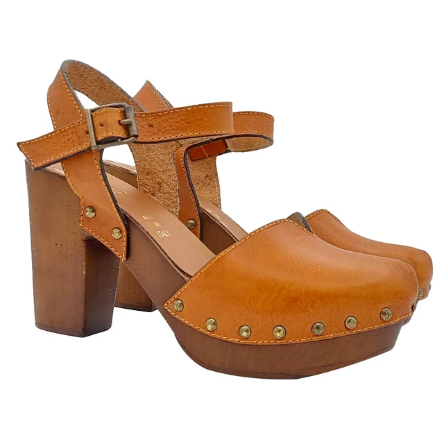 Sandales Suédois Couleur Cuir Avec Ceinture Fine Et Talon 9 -fabriqué en Italie