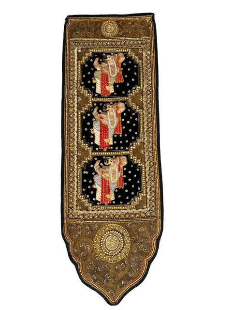 Burmese Kalaga Myanmar Tapestry Embroidery Sequined Wall Art Dancing Ladies