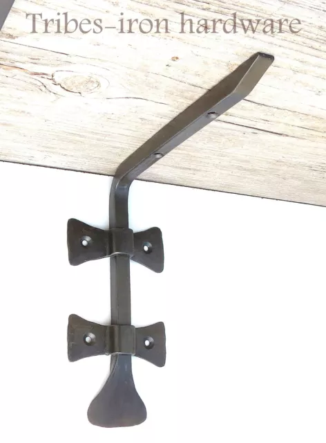 2 Hand Forged 6.8" Shelf Brackets Wrought Iron Rustic Antique Wall Decor Holder