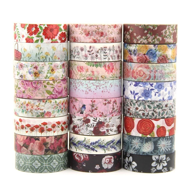 Flowers Washi Tape Floral Summer Decorative Paper Masking Tape 10m Journal Bujo