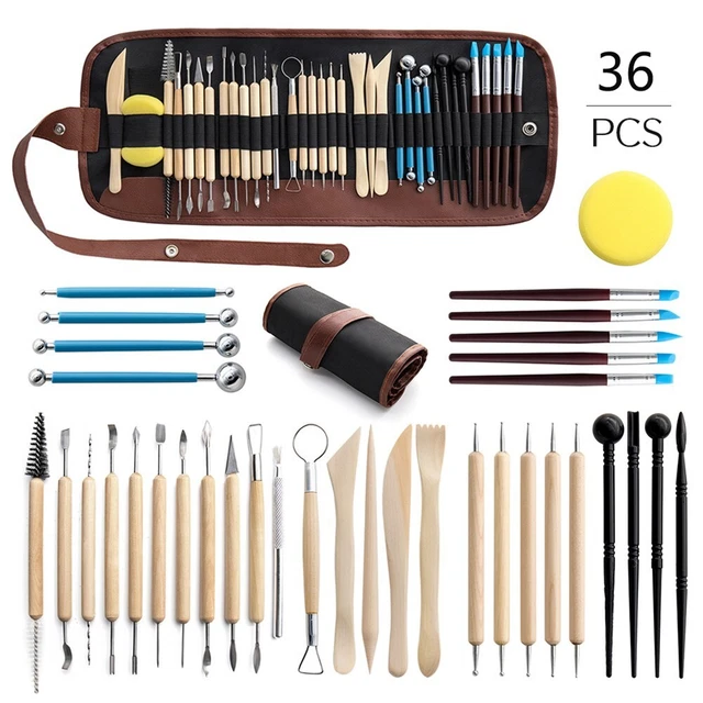 Kit d'outils de sculpture en argile poterie de haute qualité ensemble 36 pièce