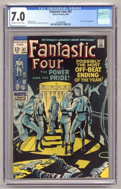Fantastic Four 87 (CGC 7.0) Doctor Doom appearance Jack Kirby 1969 Marvel O815