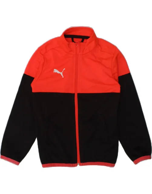 PUMA Girls Tracksuit Top Jacket 4-5 Years Red Colourblock Polyester WC12
