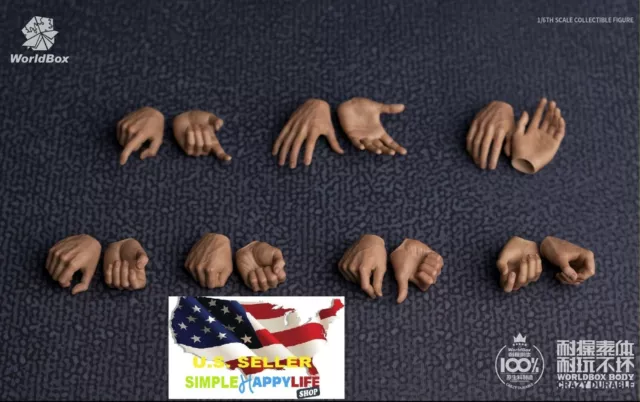 1/6 Worldbox Male Hands Type 2.0 Accessory For 12'' male Figure Phicen ❶USA❶