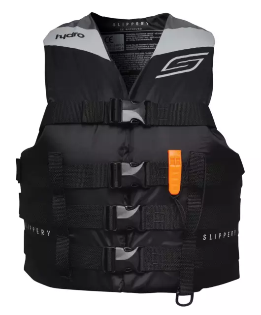 Slippery Watersports Boating Kayak Paddle Board Hydro CE Vest Black Grey S/M