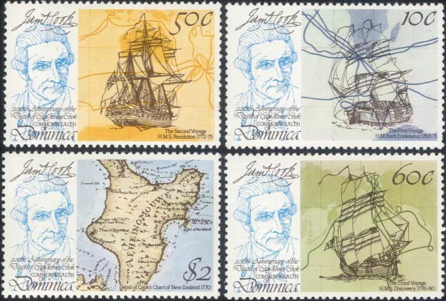 Dominica 1979 James Cook/Sailing Ships/Boats/Transport/Explorers  4v set (b1189)