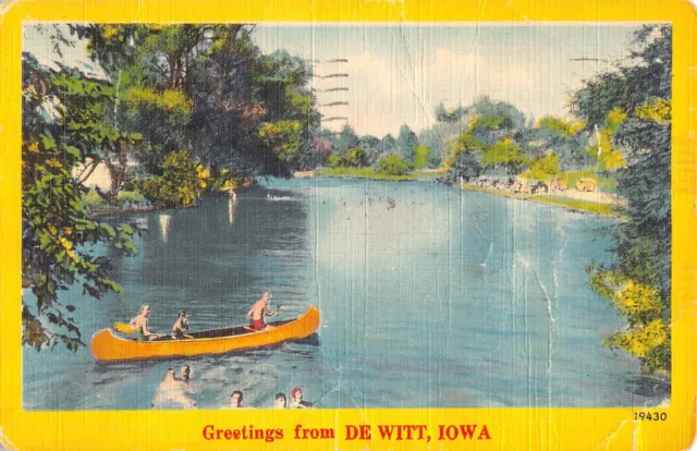 ‘Greetings From DE WITT' Iowa Postcard
