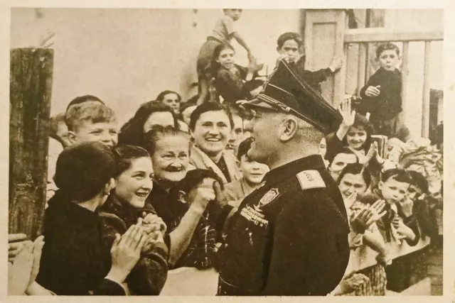 Cartolina - Mussolini - Visita in Albania (?) 1940 ca.
